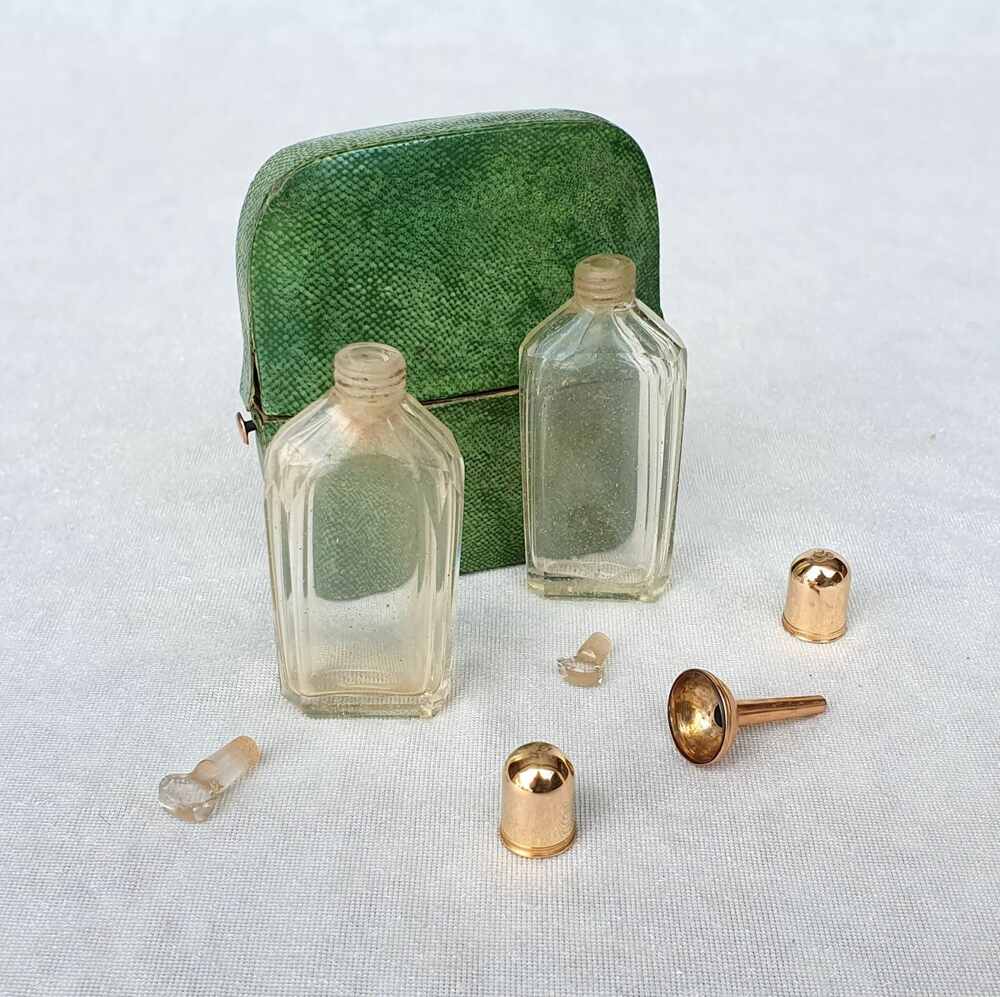 18th c green glass perfume bottle